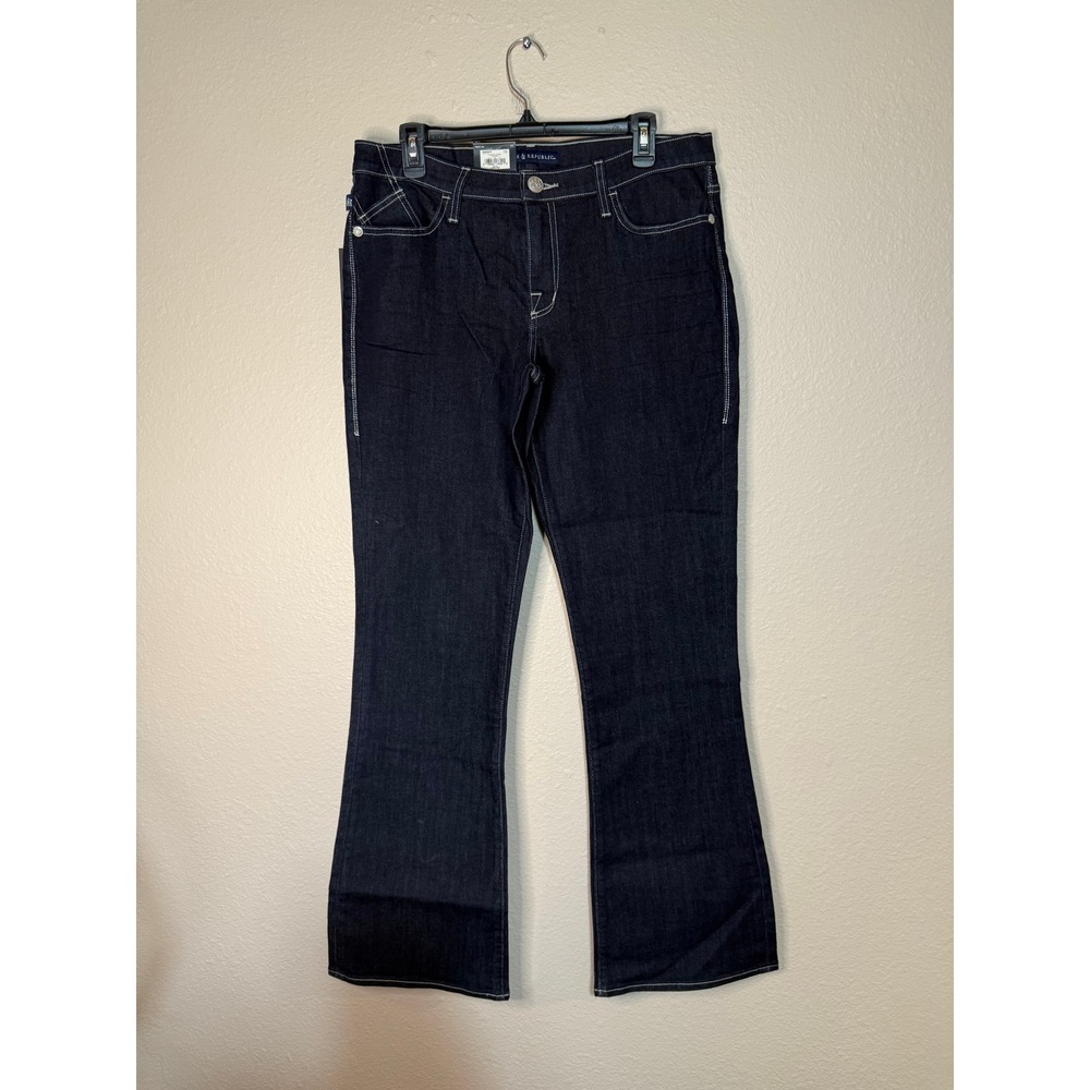 Rock & Republic Bootcut Jeans Womens 14M Dark Wash Embellished Throwin Shade NEW